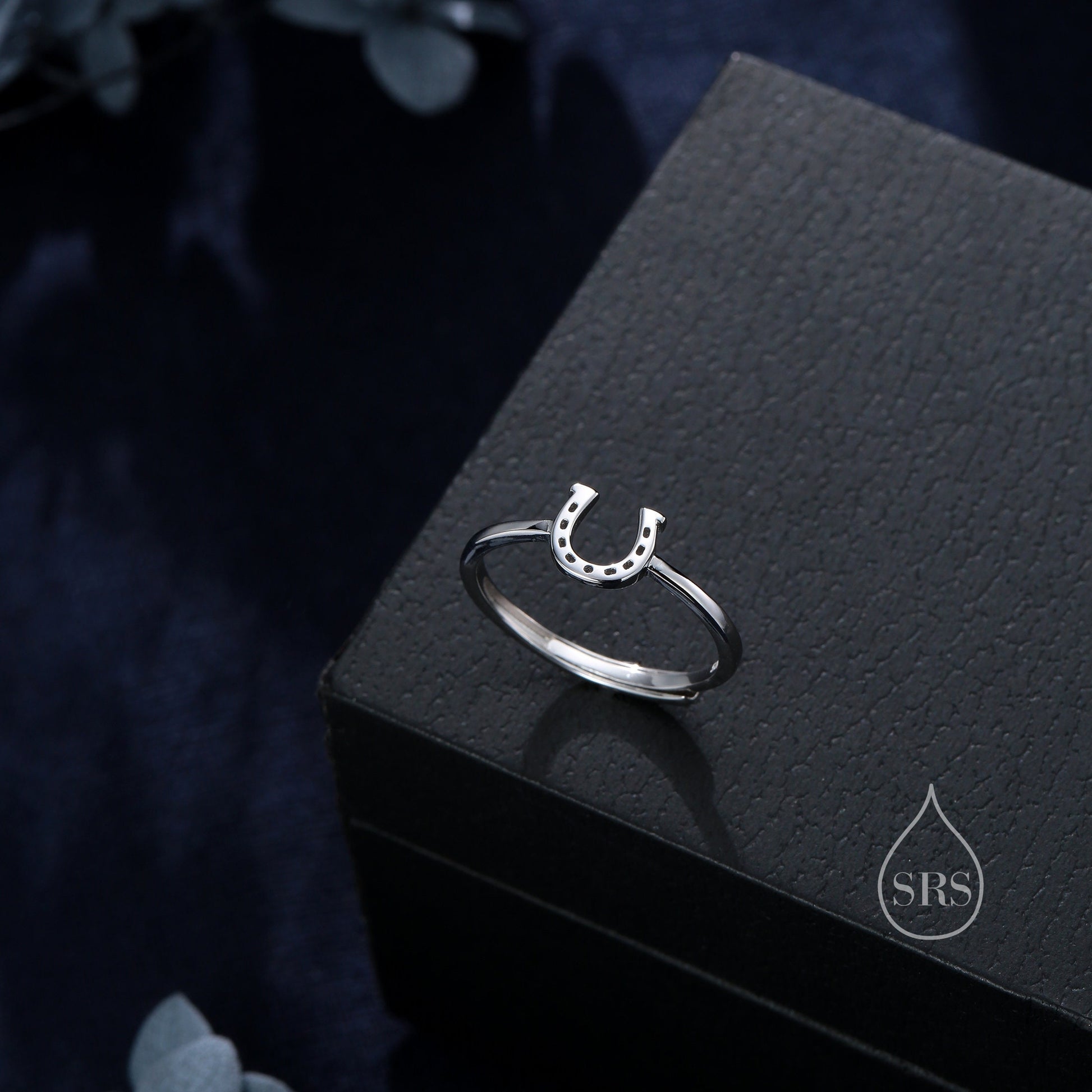 Sterling Silver Cute Little Horseshoe Ring, Adjustable Size, Cute Horseshoe Ring, Dainty and Delicate, Lucky Horse Shoe Ring
