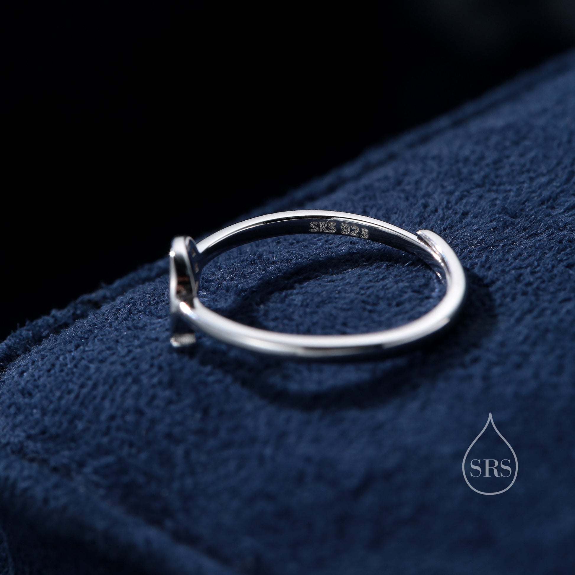 Sterling Silver Cute Little Horseshoe Ring, Adjustable Size, Cute Horseshoe Ring, Dainty and Delicate, Lucky Horse Shoe Ring