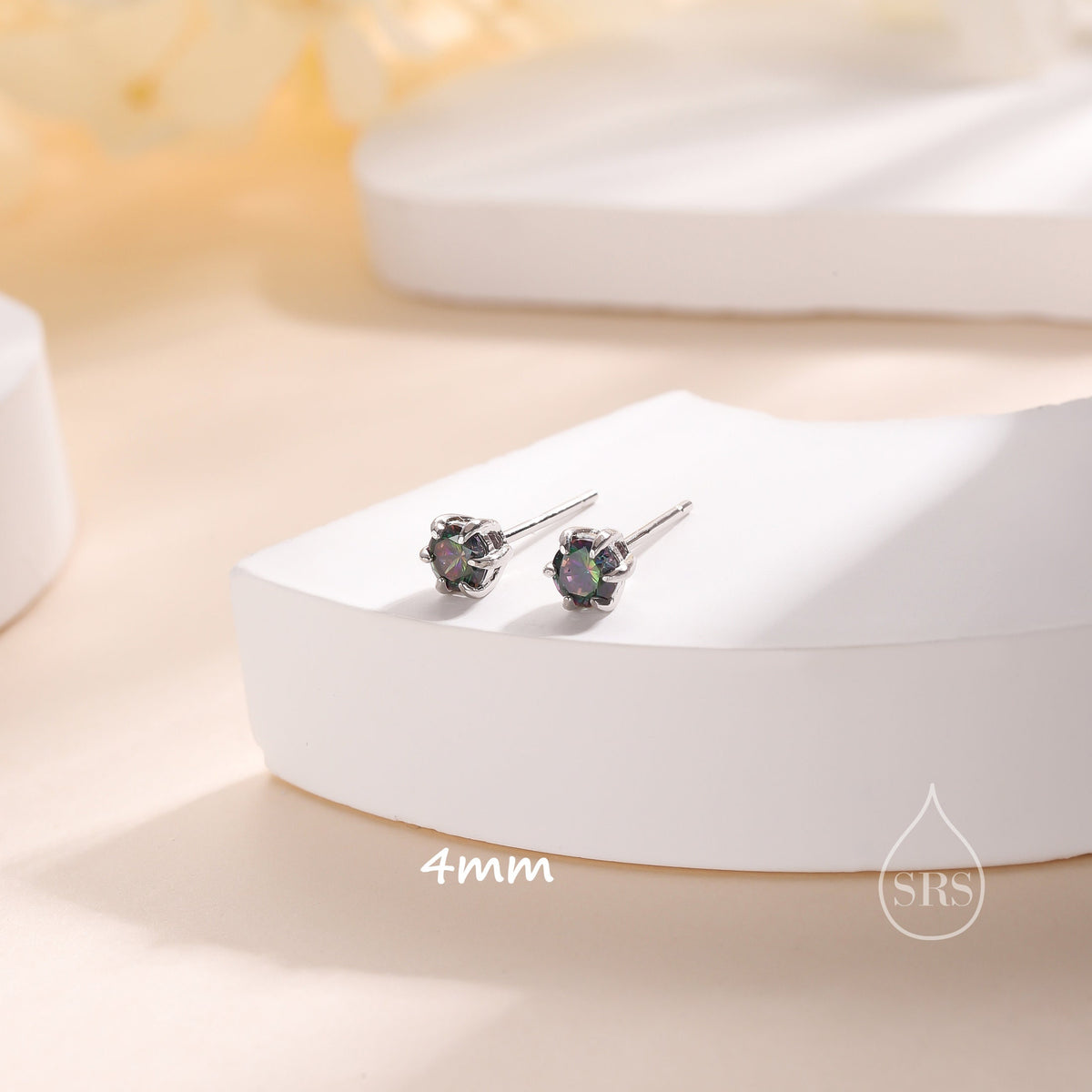 Mystic Black CZ Stud Earrings