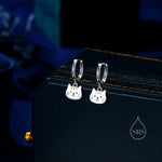 Super Cute Cat Huggie Earrings in Sterling Silver - Cute Cat Huggie Hoops, Cat Lover Gift, Cat Mum Gift, Cat Hoop Earrings