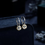 Super Cute Barn Owl Huggie Earrings in Sterling Silver - Cute Baby Owl Huggie Hoops, Detachable Owl Charm Hoops