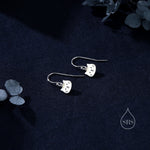 Super Cute Cat Drop Hook Earrings in Sterling Silver - Cute Cat Drop Earrings, Cat Lover Gift, Cat Mum Gift, Cat Dangle Earrings