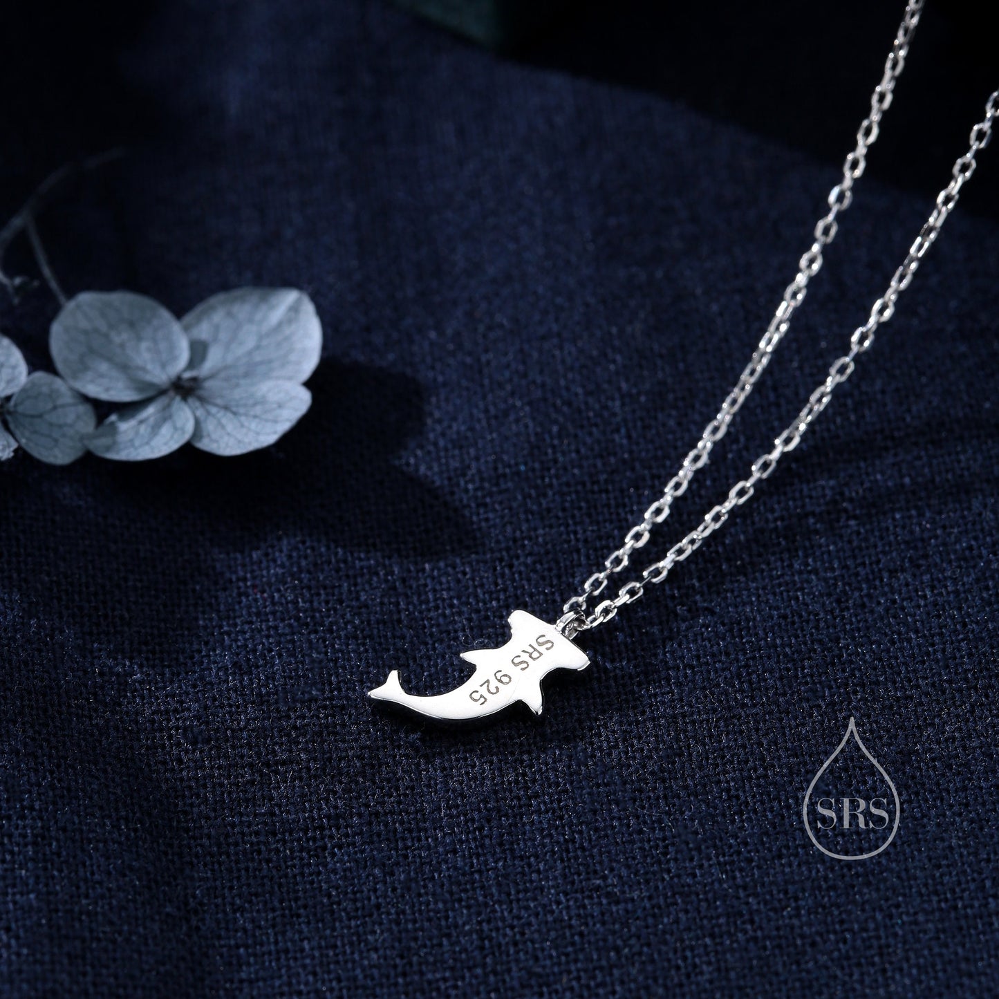 Tiny Smiling Hammerhead Shark Pendant Necklace in Sterling Silver, Silver or gold, Shark Necklace, Shark Fish Necklace, Cute Fish Necklace