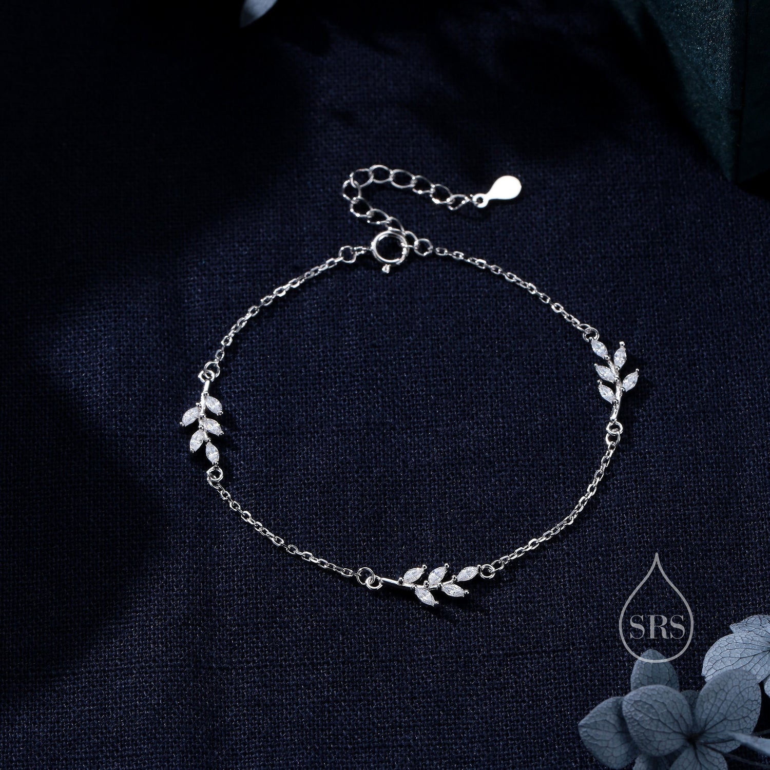 CZ Olive Branch Station Bracelet