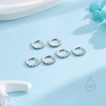 Emerald Green CZ Bezel Huggie Hoop in Sterling Silver, 8mm, Silver or Gold, Green Minimalist Simple Hoop Earrings, Green CZ Hoops