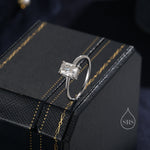 1 Carat Emerald Cut Moissanite Diamond Classic Single Stone Engagement Ring in Sterling Silver, Genuine Moissanite Baguette Ring, US 5-8