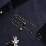 Genuine Labradorite U Shape Threader Earrings in Sterling Silver, Silver, Gold or Rose Gold, 6mm Labradorite Ball Ear Threaders