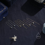 Genuine Labradorite U Shape Threader Earrings in Sterling Silver, Silver, Gold or Rose Gold, 6mm Labradorite Ball Ear Threaders