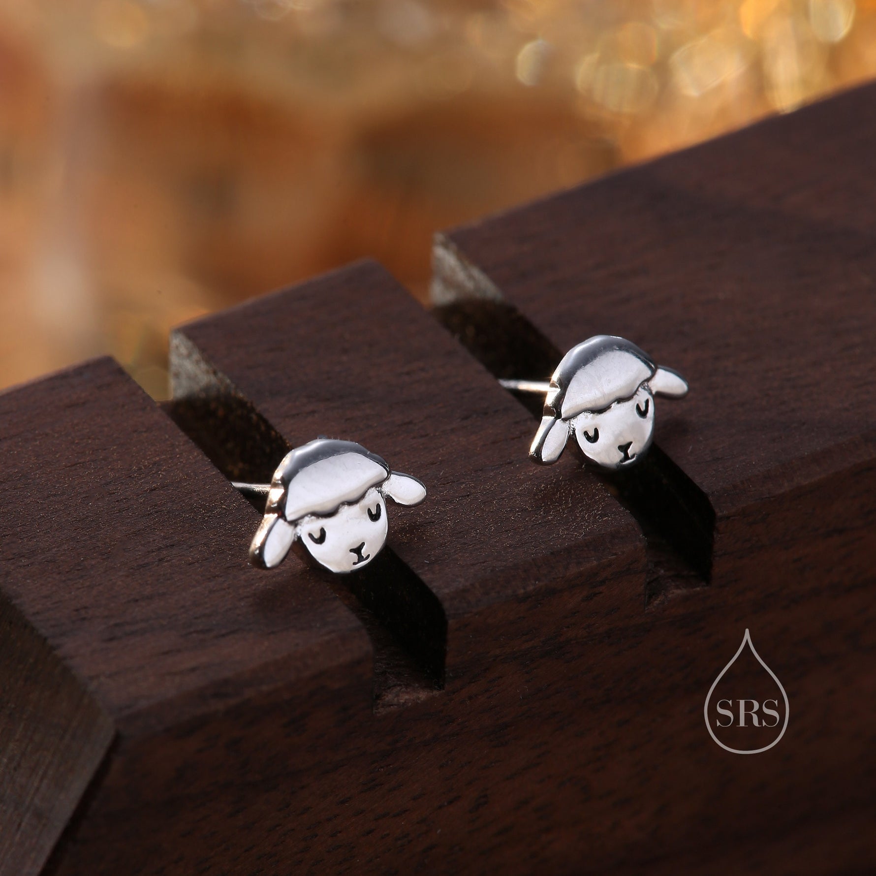 Cute Sheep Stud Earrings in Sterling Silver, Fluffy Sheep Face Earrings, Nature Inspired Sheep Head Earrings, Pet Lover