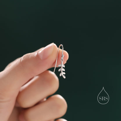 Olive Leaf Dangle Earrings in Sterling Silver, Silver, Gold or Rose Gold, Olive Branch Earrings, Nature Inspired Leaf Earrings