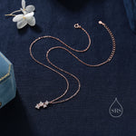 Delicate Hydrangea Bouquet CZ Necklace in Sterling Silver, Silver or Gold or Rose Gold, Tiny CZ Flower Necklace, Tiny CZ Necklace