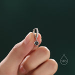 Tiny Black CZ Dangle Huggie Hoop in Sterling Silver, Silver or Gold, Skinny CZ Dangle Earrings, CZ Hoops