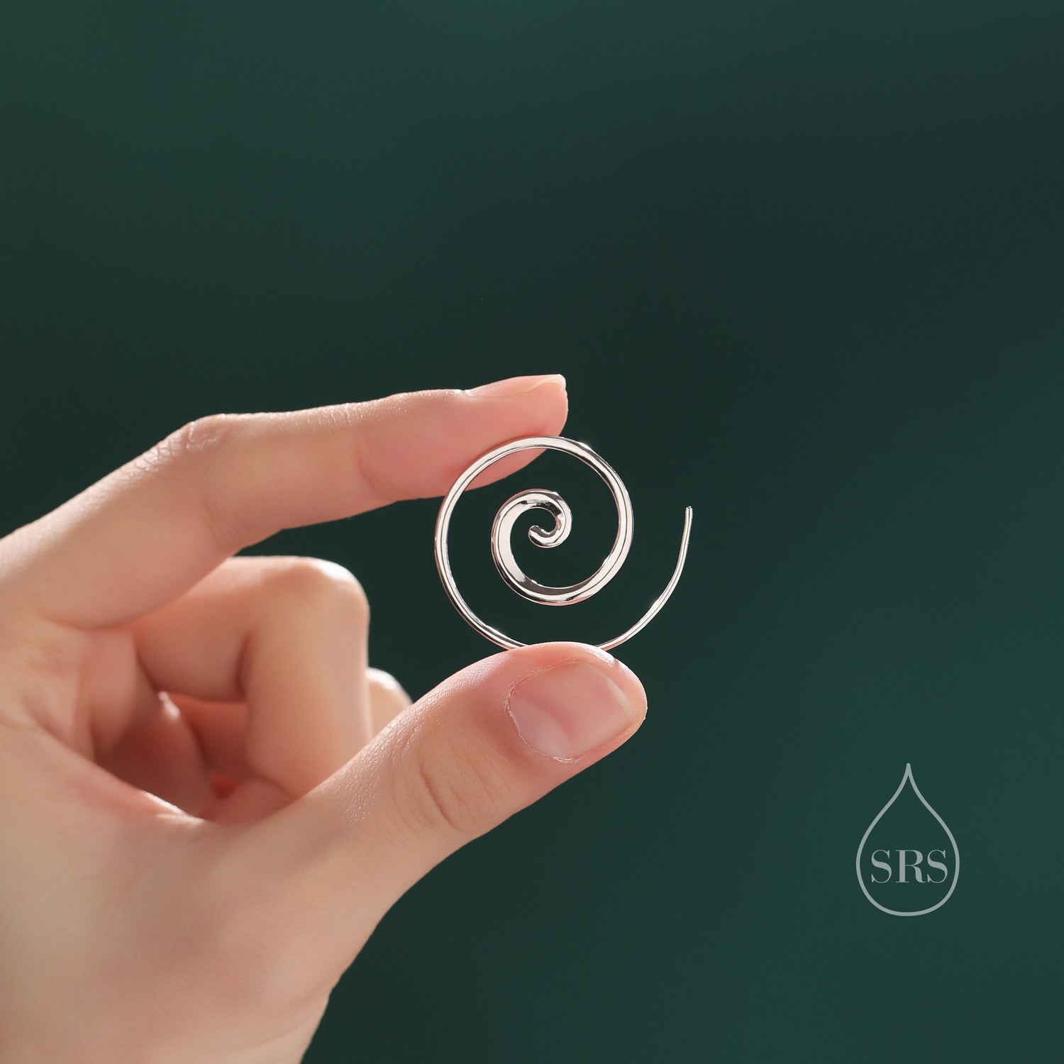 Sterling Silver Mini Swirl Ear Threaders, Silver, Gold or Rose Gold, Delicate Spiral Earrings, Minimalist Threader Earrings