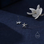 Oxidised Sterling Silver Star Fish Stud Earrings, Cute Sea Star Stud, Starfish Earrings, Nature Inspired Fish Earrings, Starfish Earrings