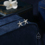 Oxidised Sterling Silver Star Fish Stud Earrings, Cute Sea Star Stud, Starfish Earrings, Nature Inspired Fish Earrings, Starfish Earrings