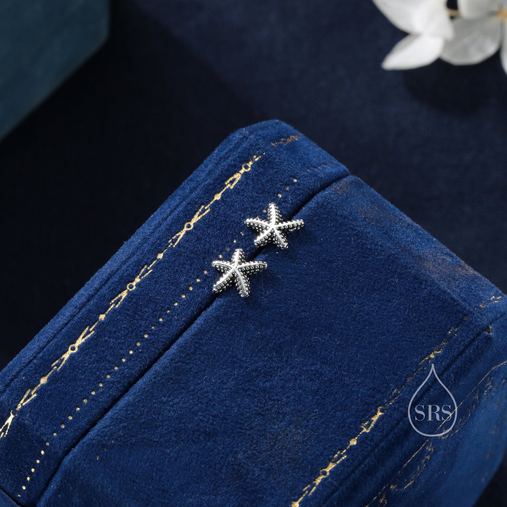Oxidised Sterling Silver Star Fish Stud Earrings, Cute Sea Star Stud, Starfish Earrings, Nature Inspired Fish Earrings, Starfish Earrings