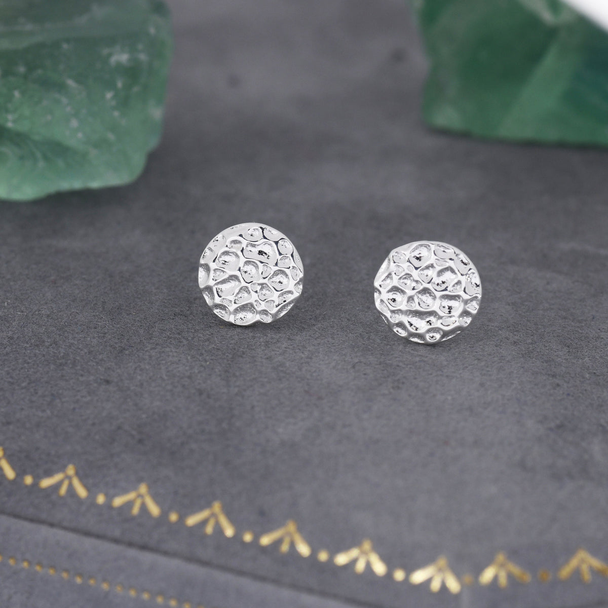 Sterling Silver Hammered Disk Stud Earrings, Hammered Earrings, Coin Earrings