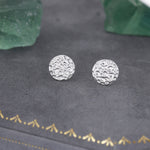 Sterling Silver Hammered Disk Stud Earrings, Hammered Earrings, Coin Earrings