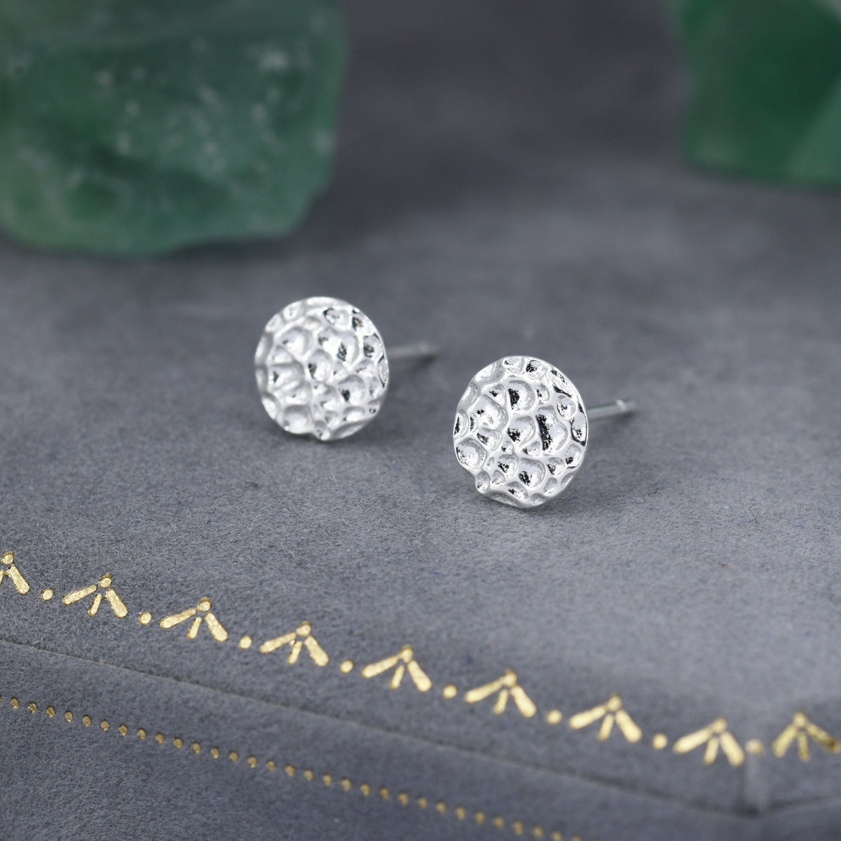 Sterling Silver Hammered Disk Stud Earrings, Hammered Earrings, Coin Earrings