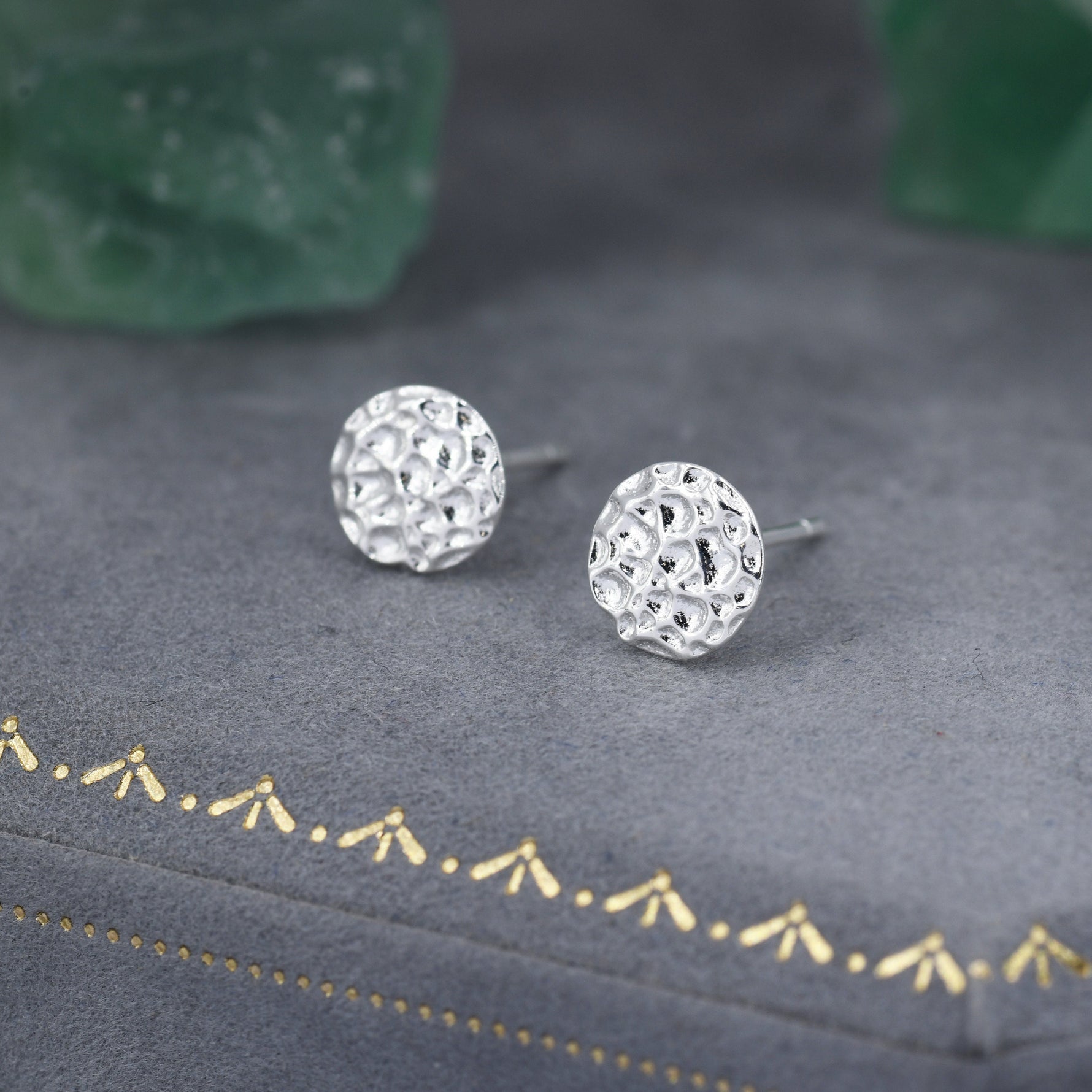 Sterling Silver Hammered Disk Stud Earrings, Hammered Earrings, Coin Earrings