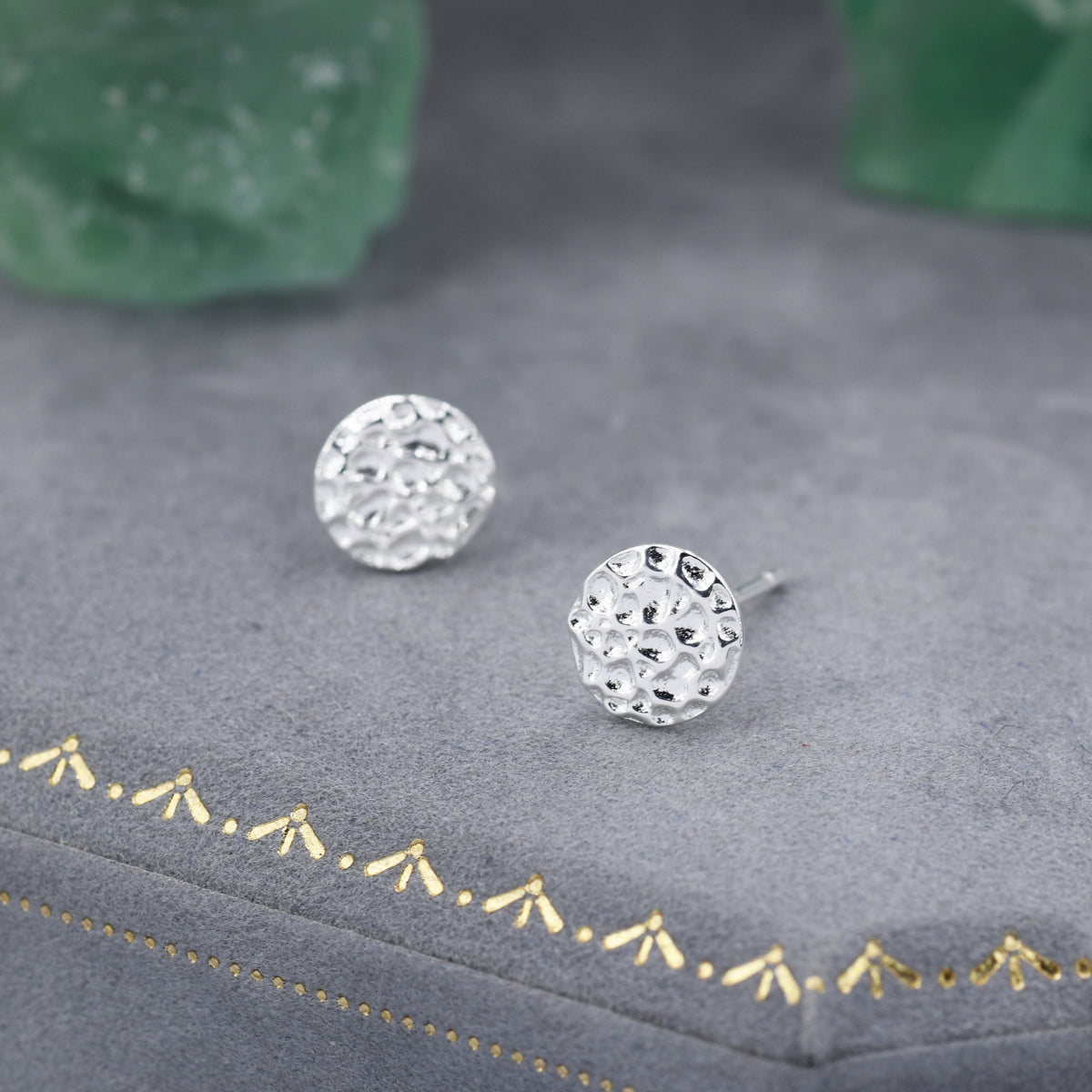 Sterling Silver Hammered Disk Stud Earrings, Hammered Earrings, Coin Earrings