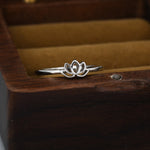 Sterling Silver Tiny Lotus Flower Ring, Adjustable Size, Delicate Lotus Ring, Lotus Flower Ring