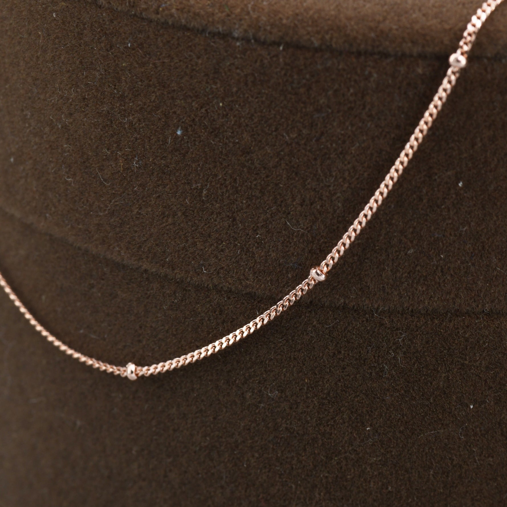 Minimalist Dainty Bead Motif Necklace in Sterling Silver, Various Lengths, Silver or Gold or Rose Gold, Satellite Chain Bead Choker Necklace