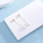 Sterling Silver Natural Freshwater Pearl Ear Jacket Earrings in Sterling Silver, Silver or Gold, Baroque Pearl Ear Jacket, Genuine Pearls