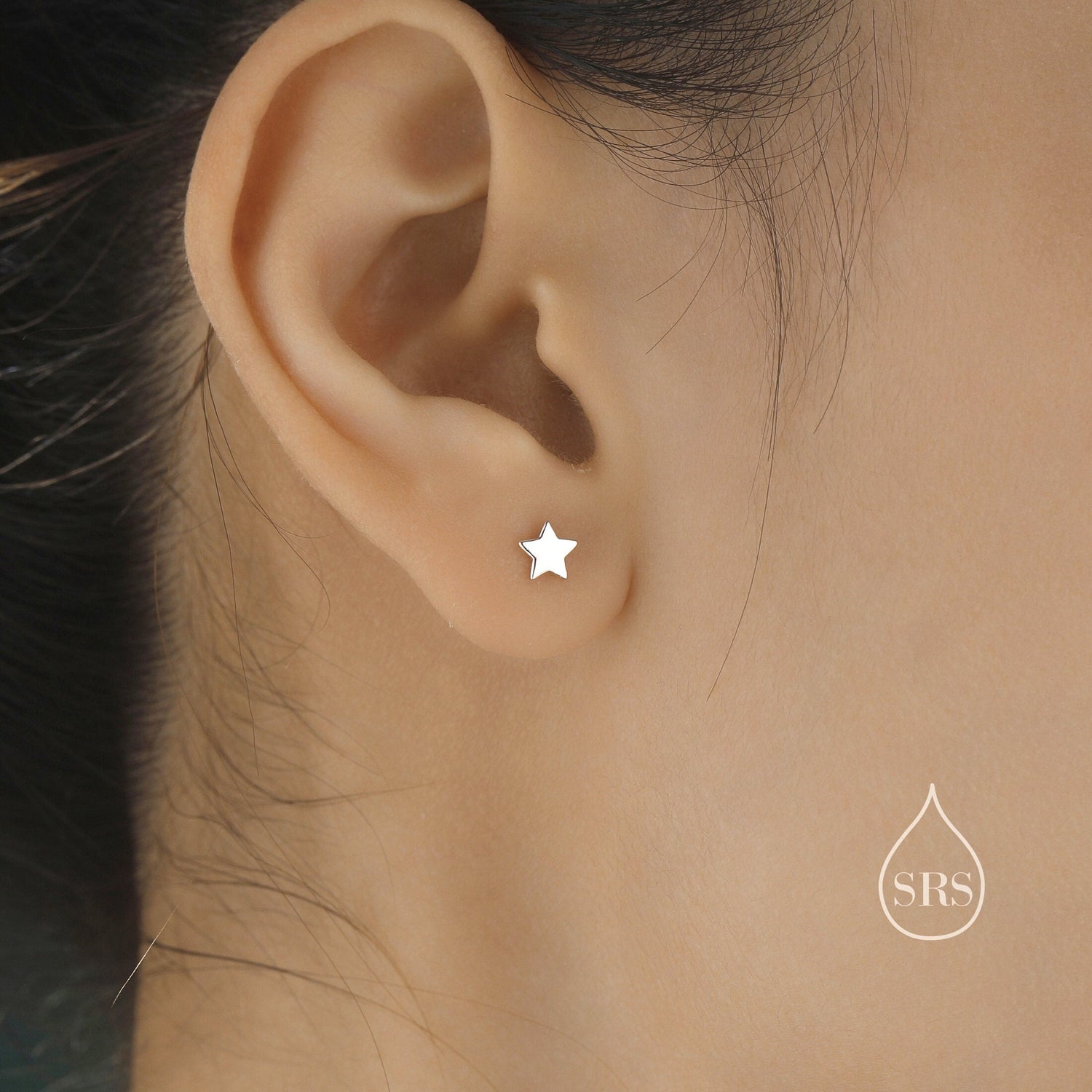 Tiny Star Stud Earrings in Sterling Silver, Dainty, Celestial Stud, Delicate and Pretty