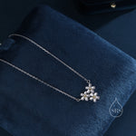Forget-Me-Not Flower Trio Charm Necklace