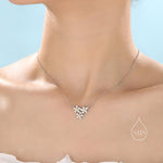 Forget-Me-Not Flower Trio Charm Necklace