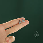 Black Swan Stud Earrings in Sterling Silver - Black Rhodium Coated Sterling Silver, Animal Stud Earrings - Bird Earrings