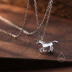 Tiny Unicorn Horse Necklace in Sterling Silver, Adjustable 16'' - 18''; - Cute Quirky and Fun Jewellery, Unicorn Horse Pendant Necklace