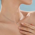 Tiny CZ Flower Necklace in Sterling Silver, Silver or Gold, CZ Flower Necklace, CZ Cluster Floral Necklace