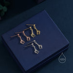 Giraffe Drop Stud Earrings in Sterling Silver, Silver or Gold, Giraffe Dangle Earrings, Giraffe Drop Earrings, Sterling Silver Giraffe