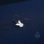 Bunny Head Drop Hook Earrings in Sterling Silver with Partial Rose Gold Coating, Sterling Silver Rabbit Earrings, Nature Inspired