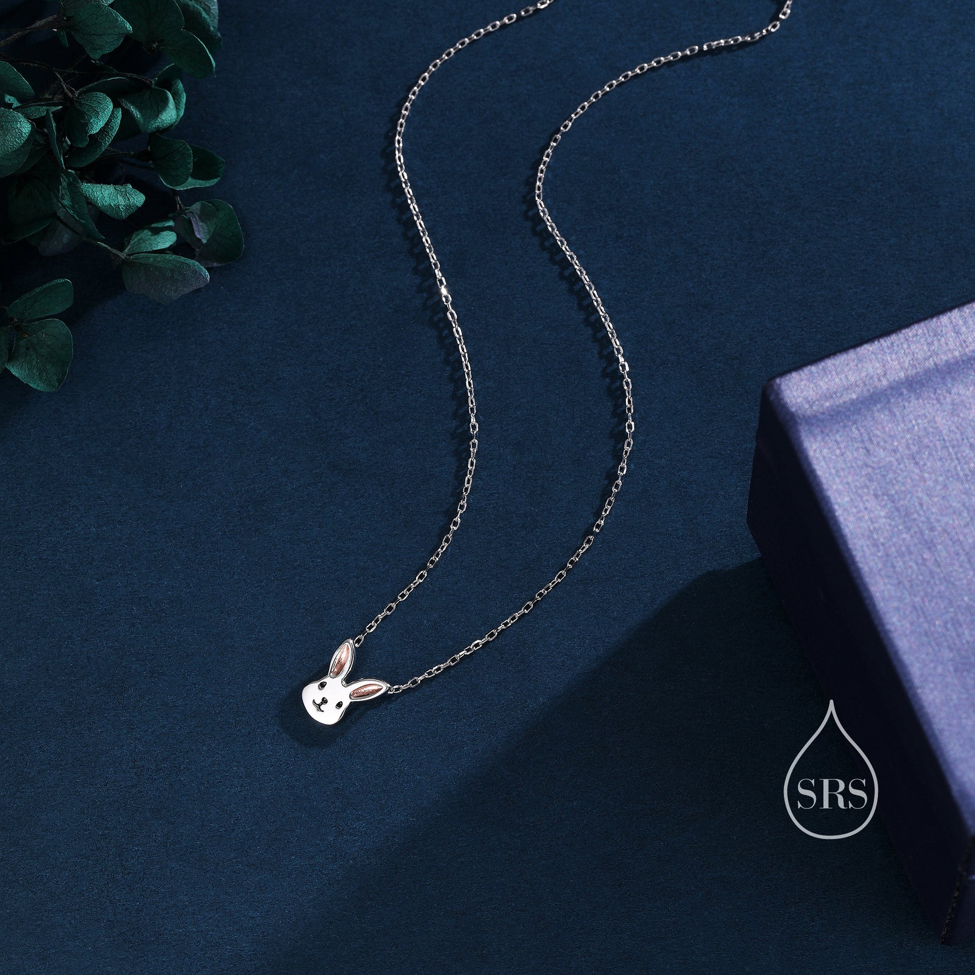 Tiny Little Rabbit Head Pendant Necklace in Sterling Silver, Silver Rabbit Necklace, Silver Hare Necklace, Silver Bunny Necklace