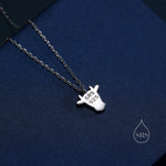 Tiny Dairy Cow Pendant Necklace in Sterling Silver, Dairy Cow Necklace, Farm Animal Necklace, Scottish-Inspired Jewellery