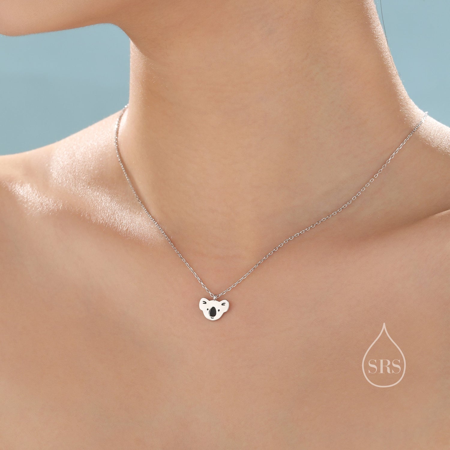 Cute Little Koala Bear Pendant Necklace in Sterling Silver, Silver or Gold or Rose Gold, Koala Necklace in Silver