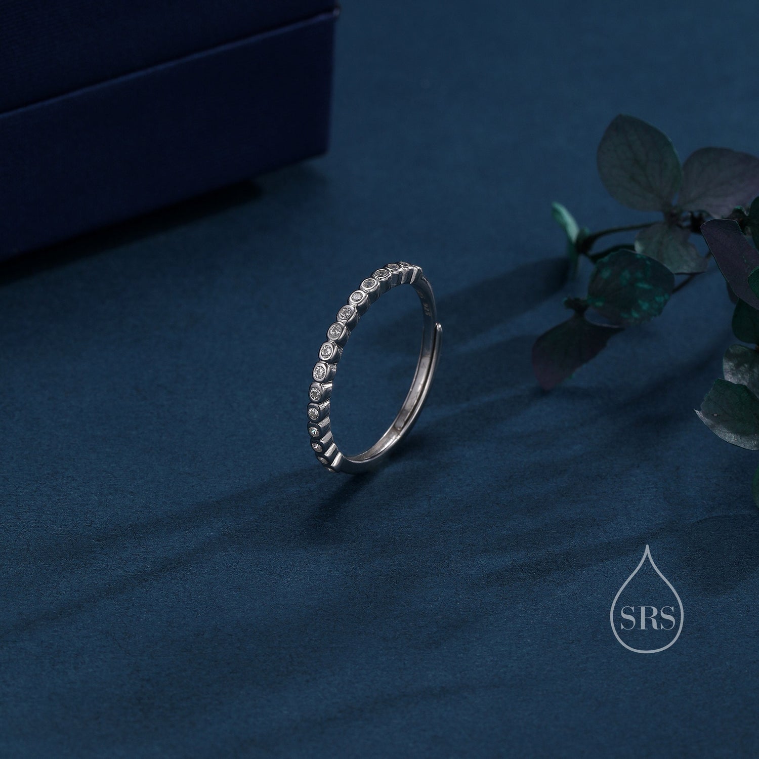 Clear CZ Bezel Half Eternity Ring
