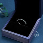 Sterling Silver Emerald Green Delicate CZ Bezel Ring, CZ Half Eternity Ring, Half Infinity Ring, Adjustable Sized Ring, Stacking Rings,