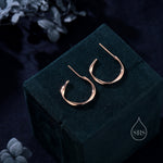 Twisted Strip Mobius Band Large Semi Hoop Stud Earrings in Sterling Silver, Silver or Gold or Rose Gold, Minimalist Contemporary Design
