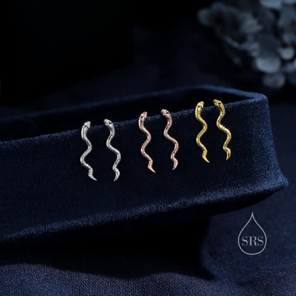 Snake Crawler Earrings in Sterling Silver, Silver or Gold or Rose Gold, Snake Ear Crawlers, Snake Earrings