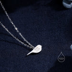 Tiny Little Blue Tit Bird Pendant Necklace in Sterling Silver, Silver Blue Tit Bird Necklace, Silver Bird Necklace, Enamel Bird Necklace