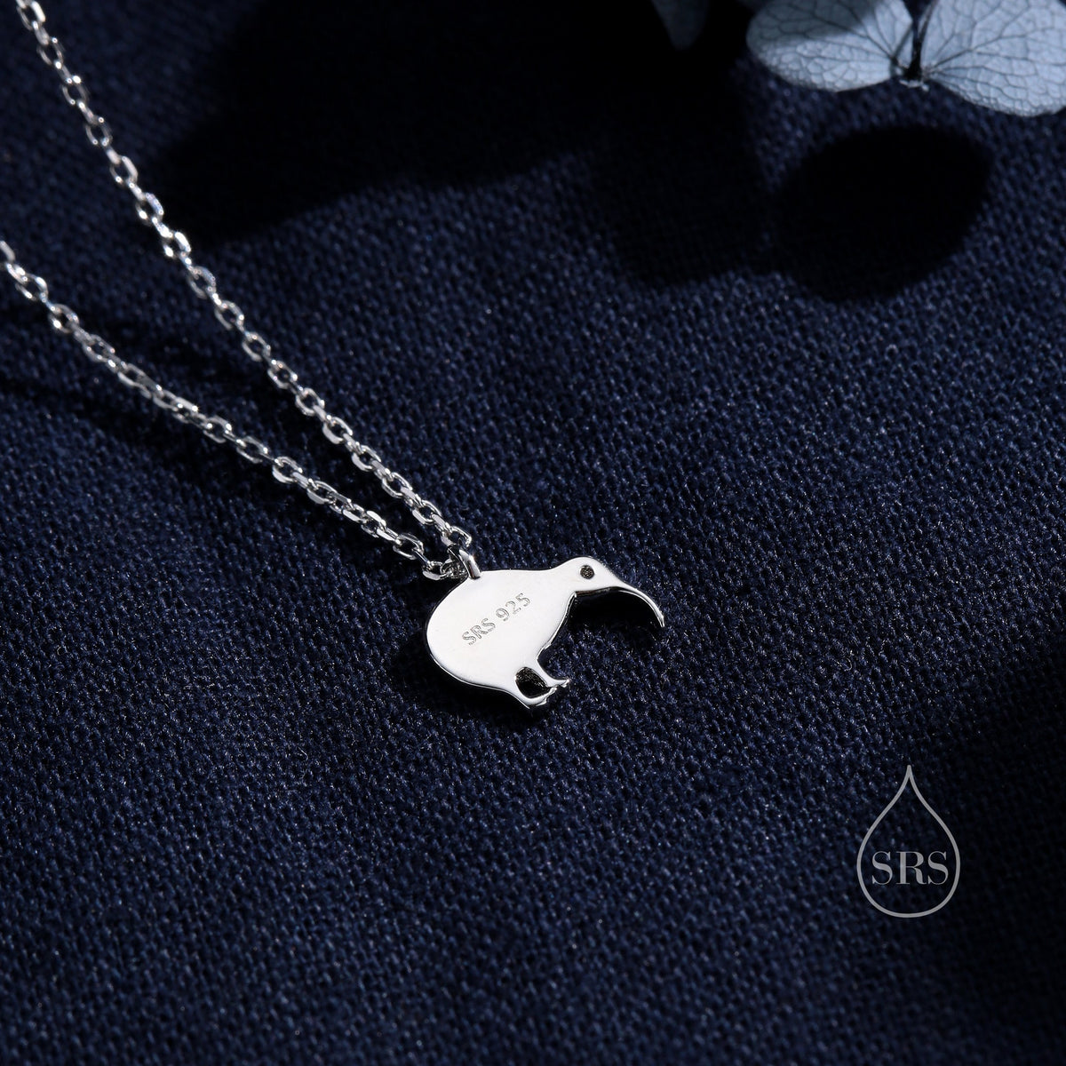 Cute Little Kiwi Bird Pendant Necklace in Sterling Silver, Silver or Gold, Kiwi Bird Necklace in Silver