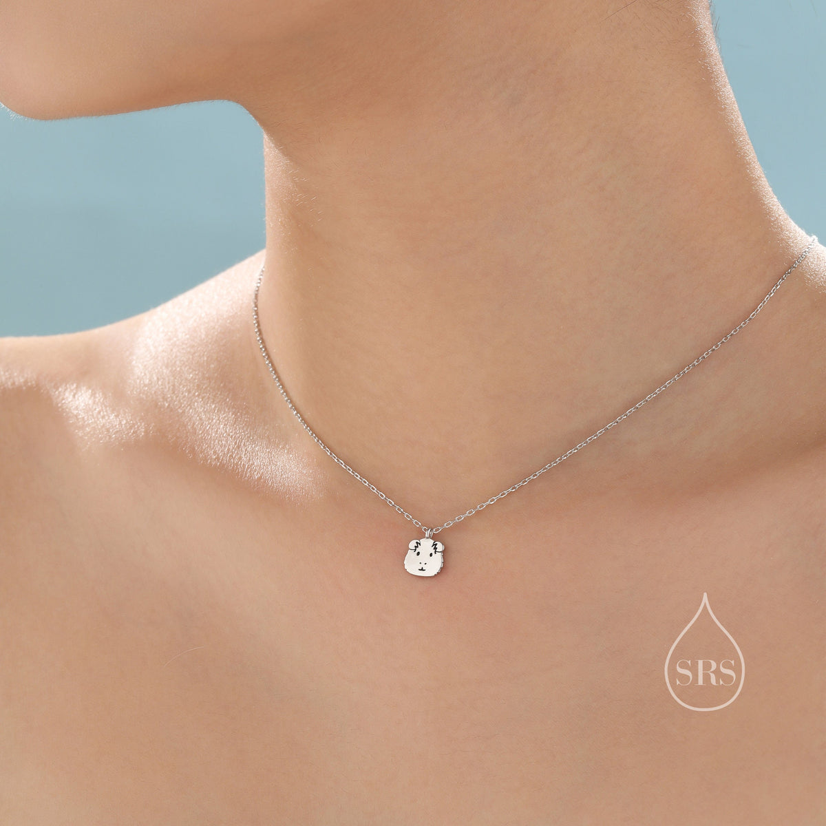 Guinea Pig Pendant Necklace in Sterling Silver, Silver, Gold or Rose Gold, Tiny Guinea Pig Pet Necklace, Gift for Guinea Pig Lover