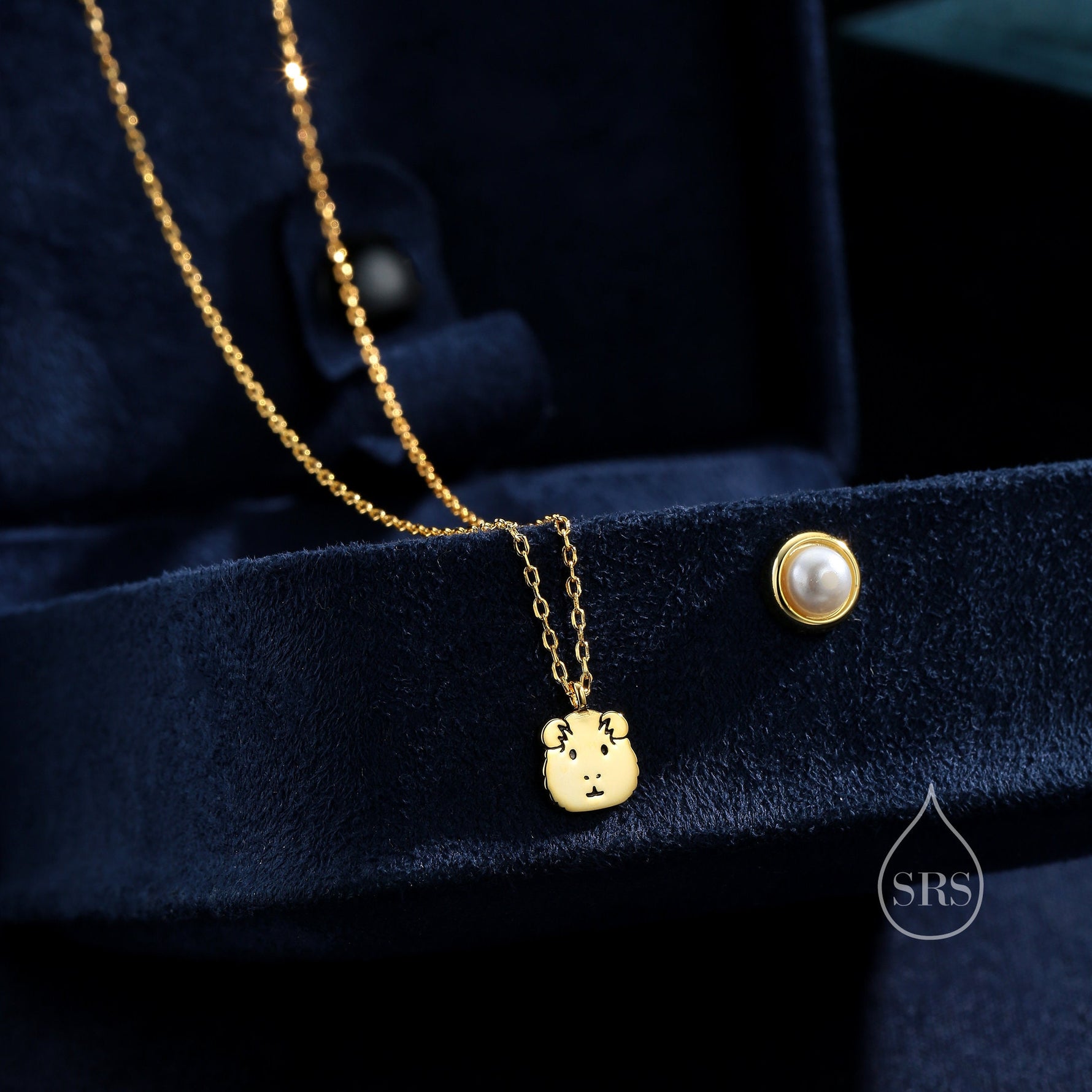 Guinea Pig Pendant Necklace in Sterling Silver, Silver, Gold or Rose Gold, Tiny Guinea Pig Pet Necklace, Gift for Guinea Pig Lover