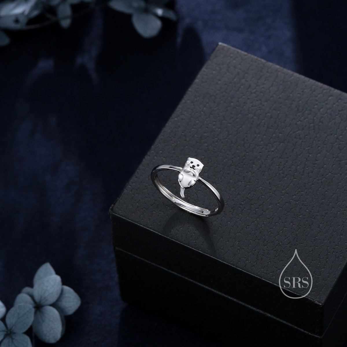 Sterling Silver Cute Little Otter Ring, Adjustable Size, Cute Otter Jewellery, Dainty and Delicate, Otter Ring