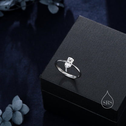 Sterling Silver Cute Little Otter Ring, Adjustable Size, Cute Otter Jewellery, Dainty and Delicate, Otter Ring