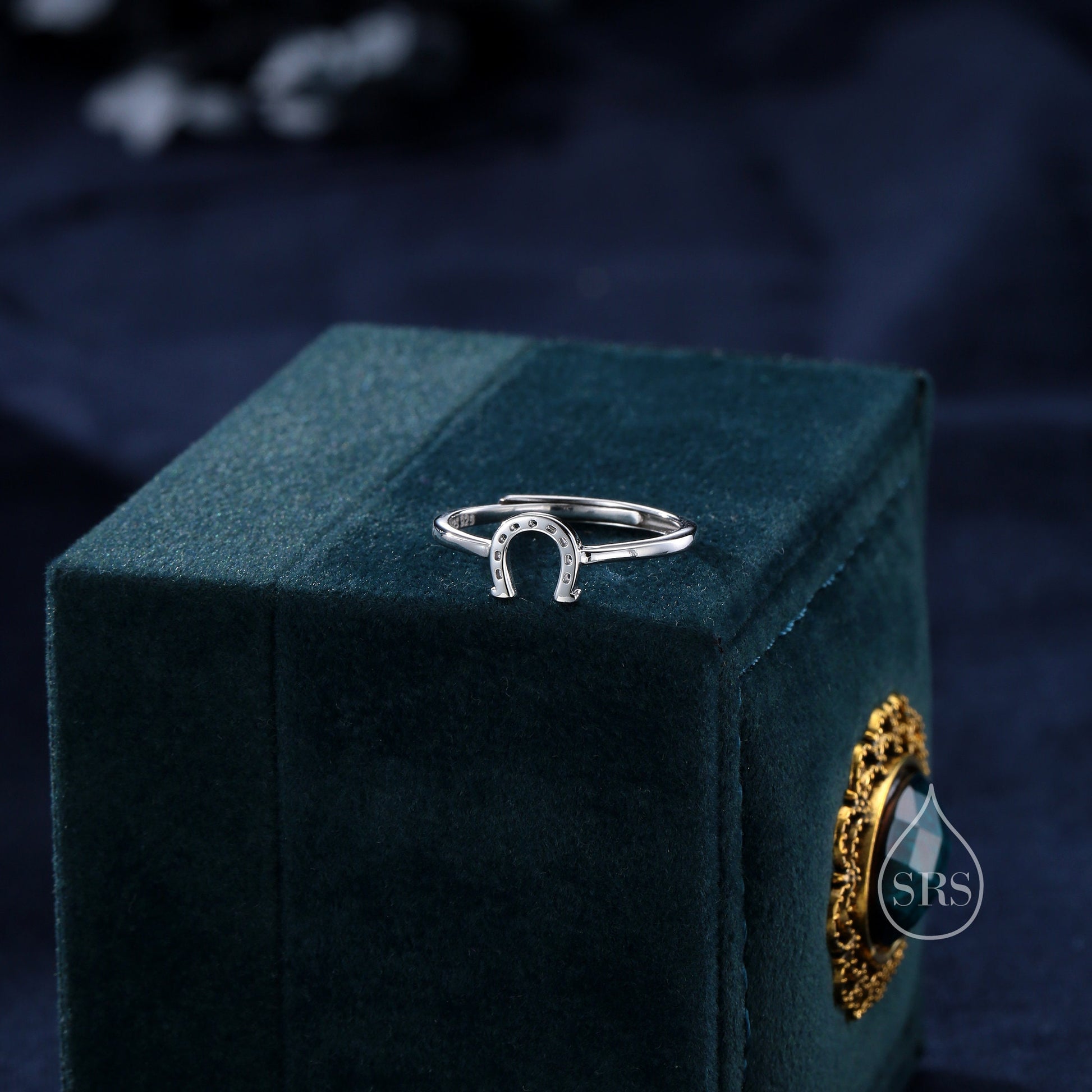 Sterling Silver Cute Little Horseshoe Ring, Adjustable Size, Cute Horseshoe Ring, Dainty and Delicate, Lucky Horse Shoe Ring